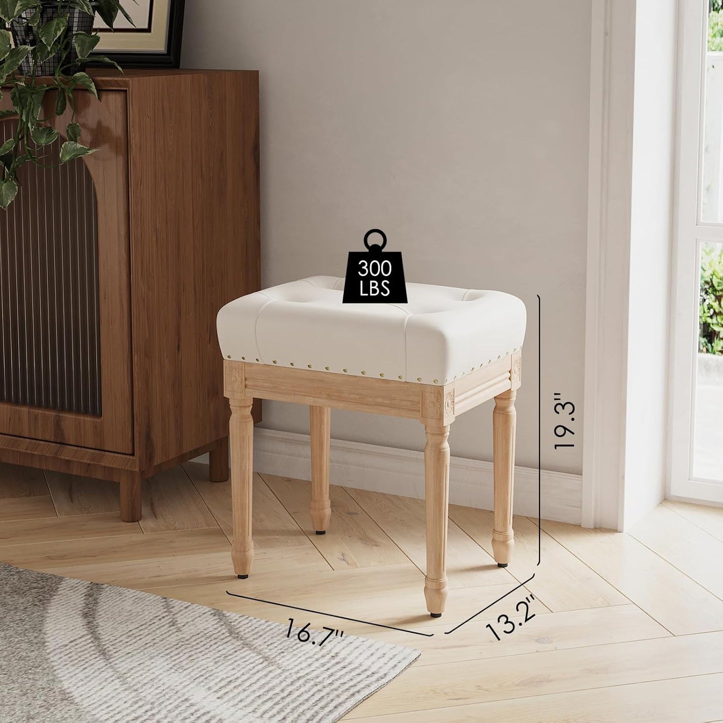 Farini Vanity Chair Ottoman Foot Rest, Makeup Vanity Stool for Makeup Room, Foot Stool for Living Room, Bedroom