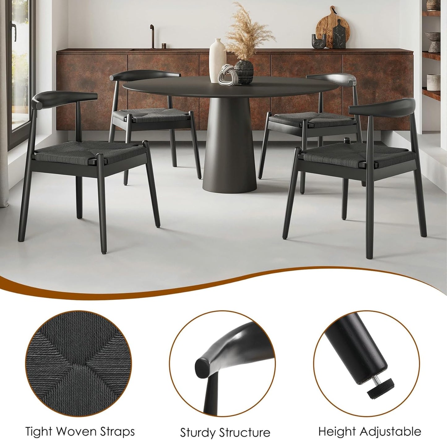 Farini Dining Chairs Set of 2, Mid Century Modern Kitchen & Dining Room Chairs for Dining Room,Dining Table Chairs with Solid Wood Legs