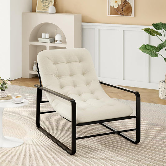 Farini Accent Chair, Sherpa Arm Chair for Living Room, Mid Century Modern Accent Chairs, Boucle Reading Bedroom Chair