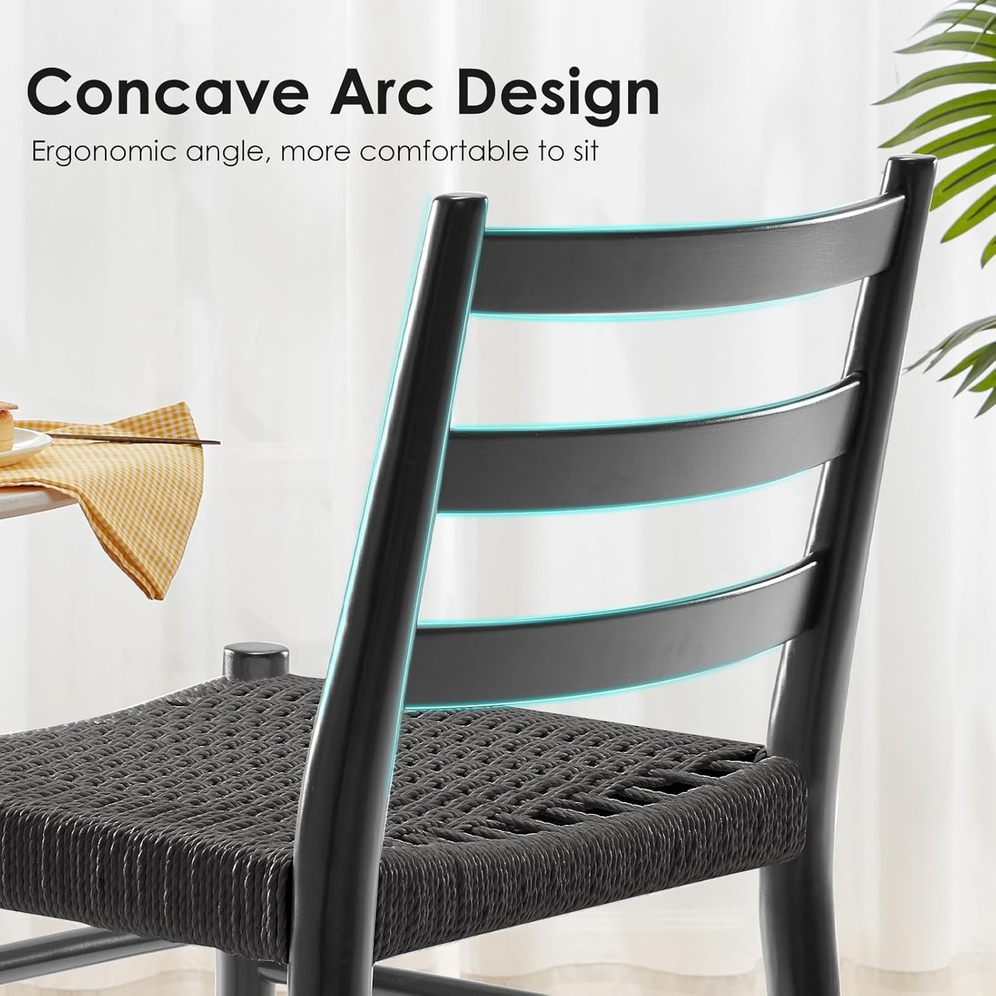 Farini Wood Rattan Dining Room Chairs with Comfortable Woven Seat,Fully-Assembled