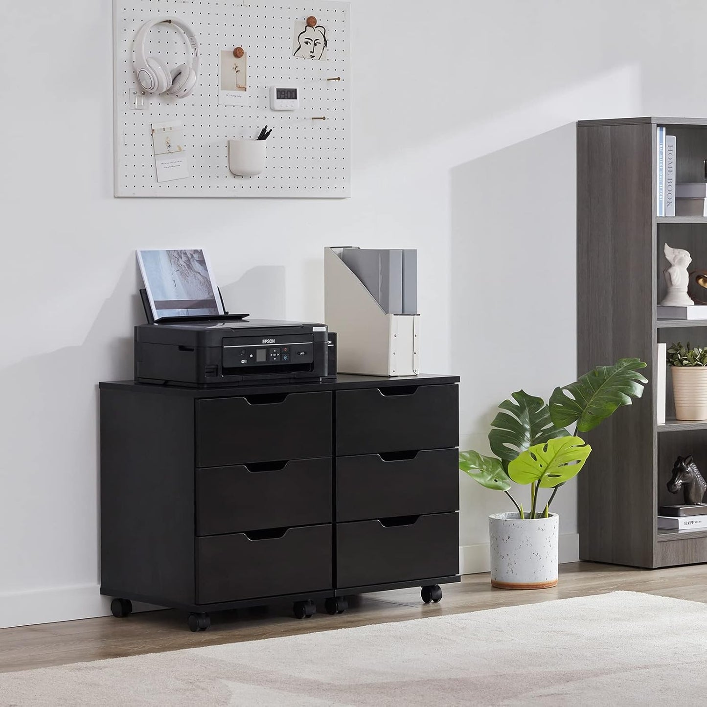 Farini 3-Drawer File Cabinet for Home Office, Mobile Wooden File Cabinet, for Under Desk Storage