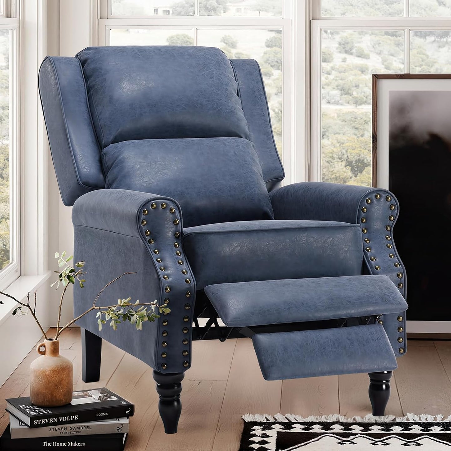 Farini Faux Leather Pushback Recliner Chair for Living Room Bedroom RV