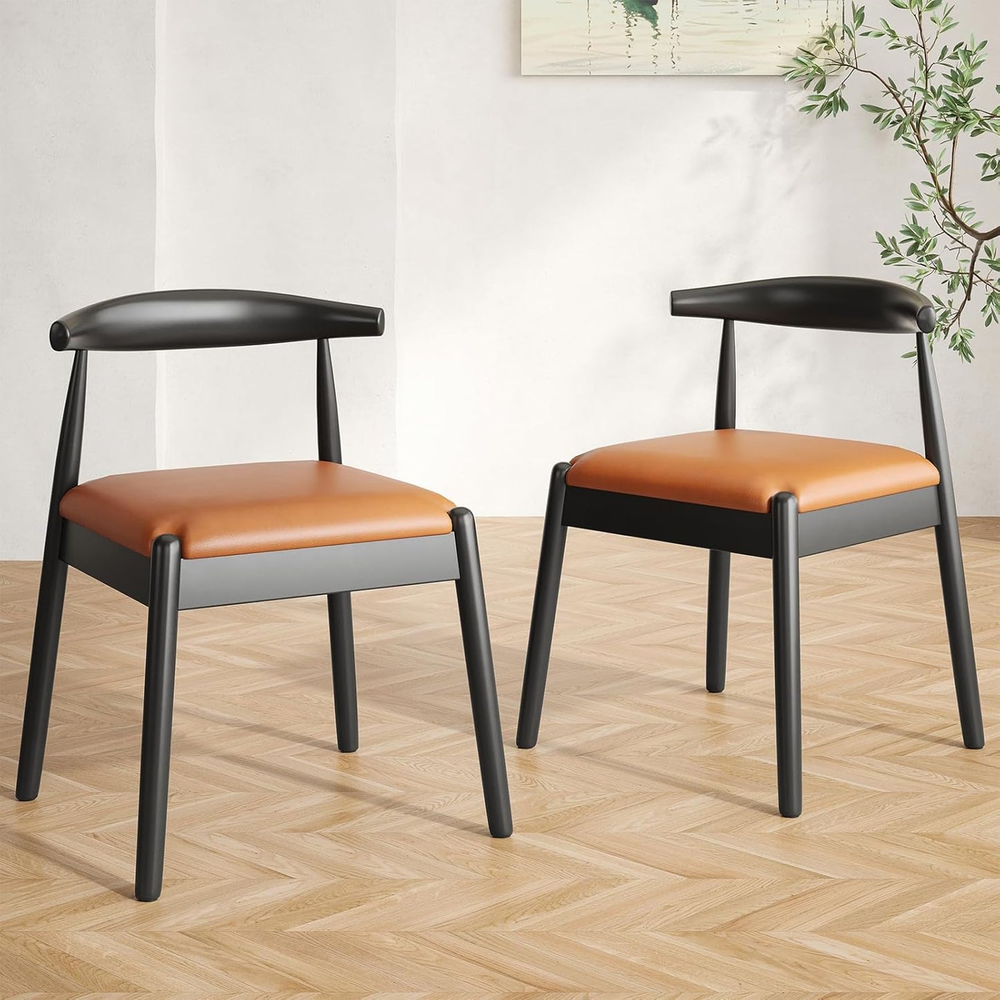Farini Dining Chairs Set of 2, Mid Century Modern Kitchen & Dining Room Chairs for Dining Room,Dining Table Chairs with Solid Wood Legs