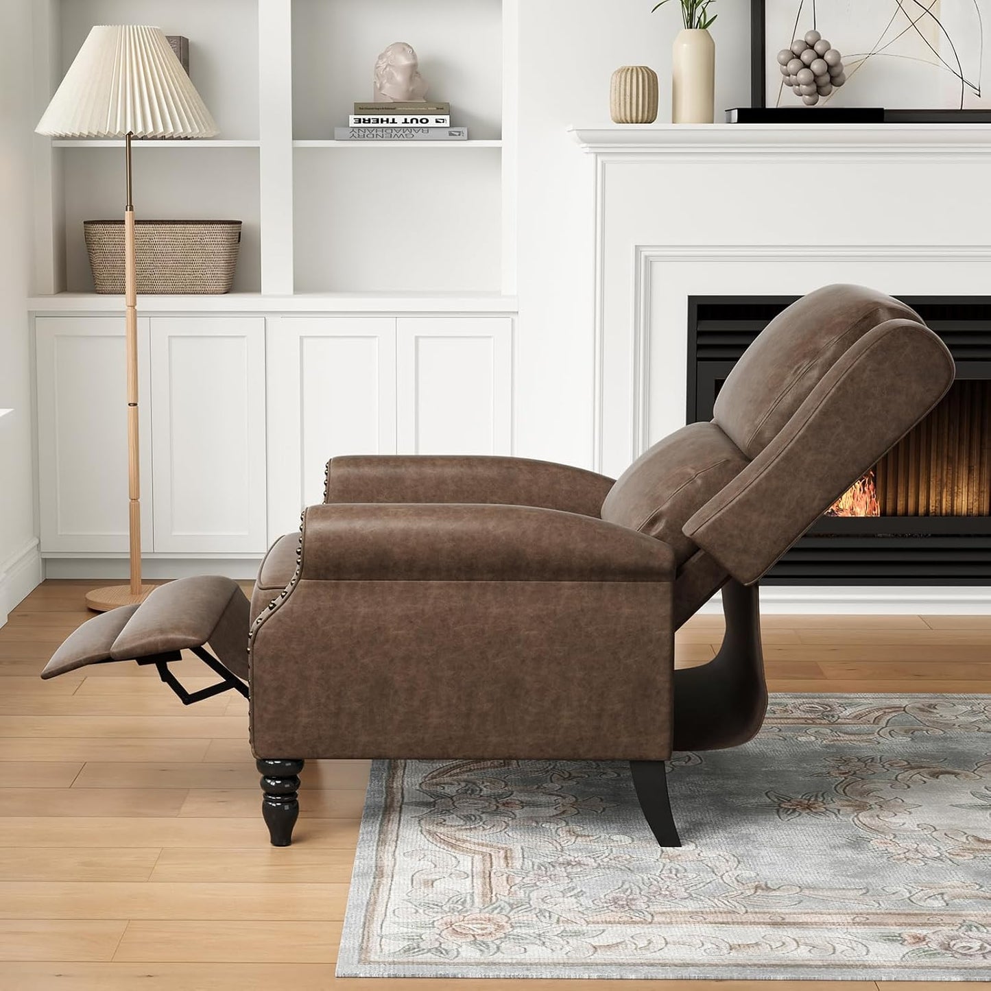 Farini Faux Leather Pushback Recliner Chair for Living Room Bedroom RV
