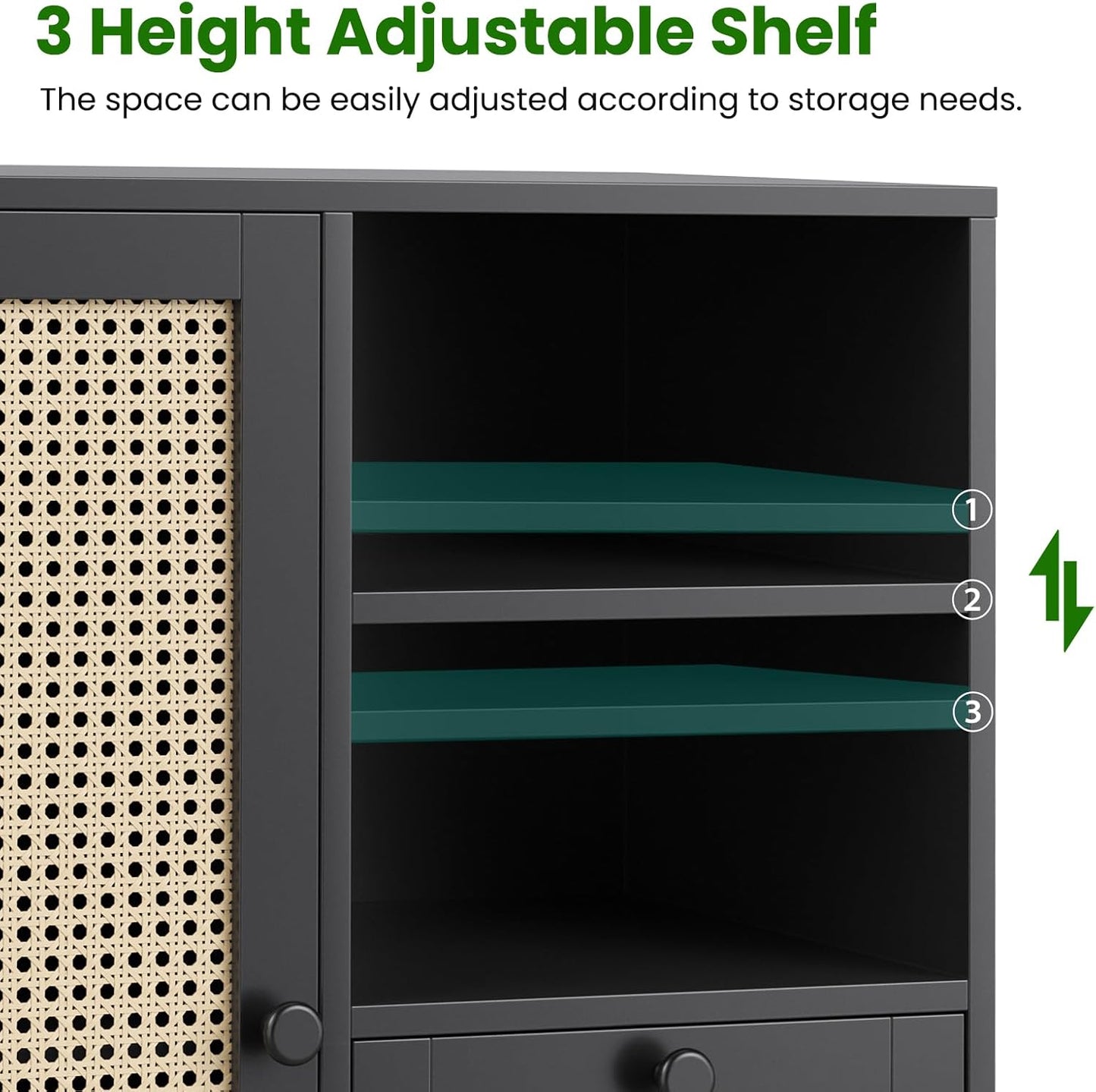 Farini Sideboard Buffet Cabinet, Accent Cabinet with Drawers and Adjustable Shelf for Kitchen, Living Room, Entryway