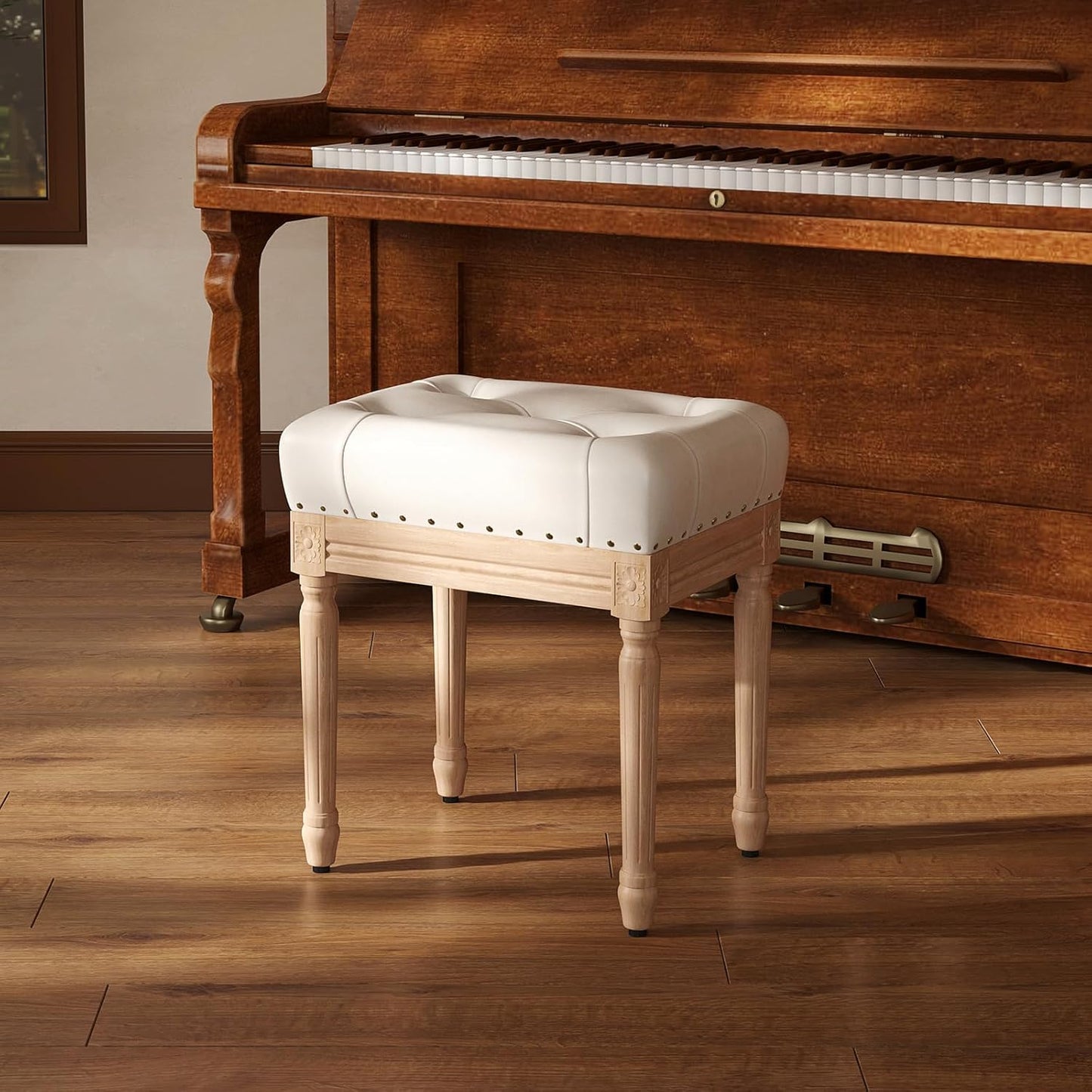 Farini Vanity Chair Ottoman Foot Rest, Makeup Vanity Stool for Makeup Room, Foot Stool for Living Room, Bedroom