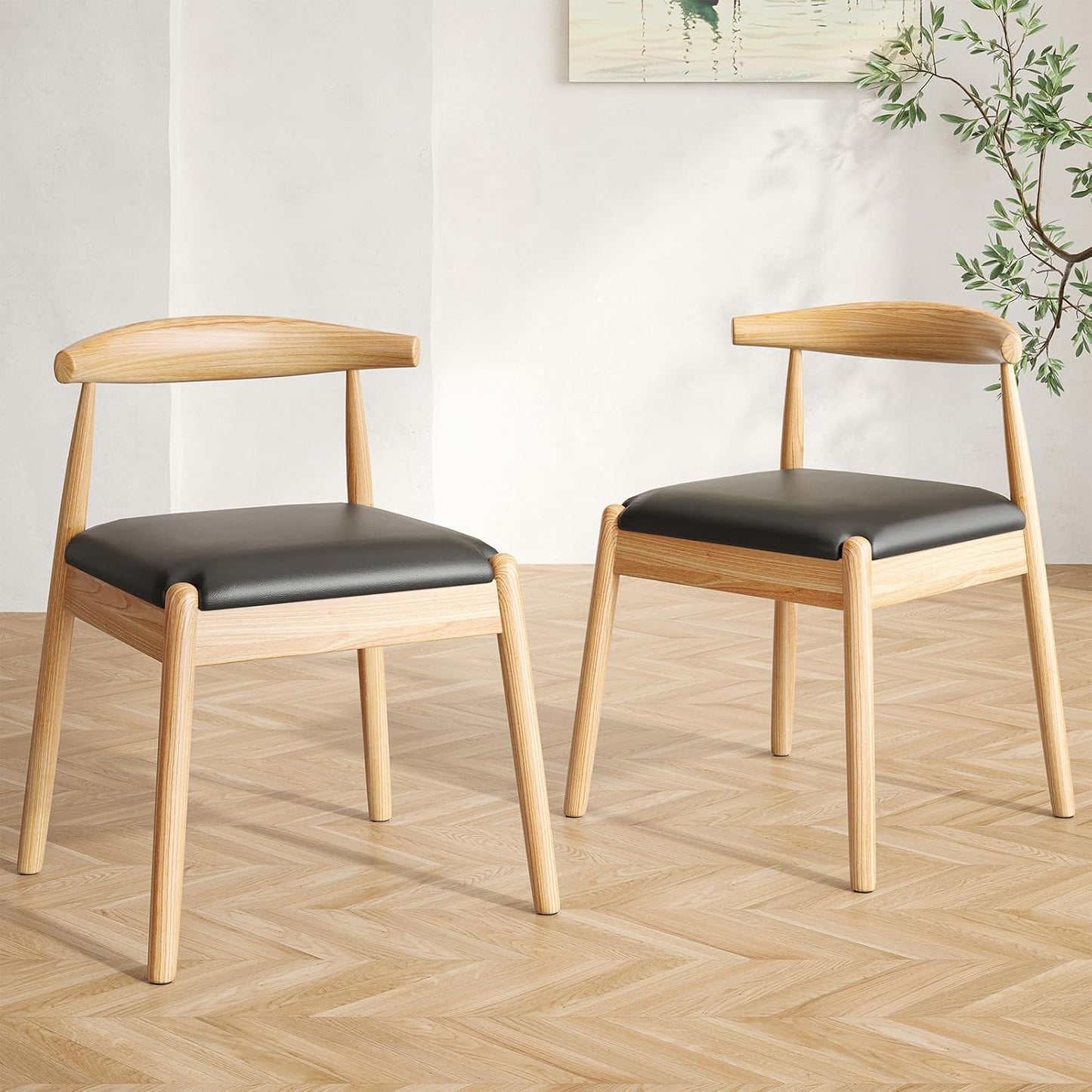 Farini Dining Chairs Set of 2, Mid Century Modern Kitchen & Dining Room Chairs for Dining Room,Dining Table Chairs with Solid Wood Legs