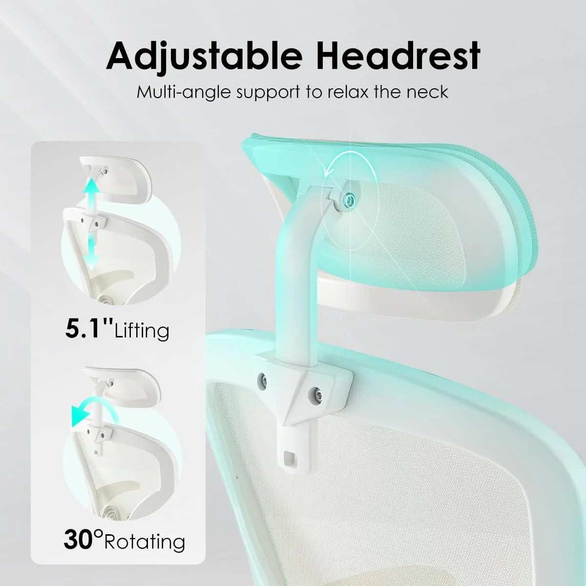 Farini Ergonomic Office Chair, Home Office Desk Chair with Headrest, High Back Computer Chair with Armrests and Adjustable Lumbar Support.for Home Office Study Room Bedroom