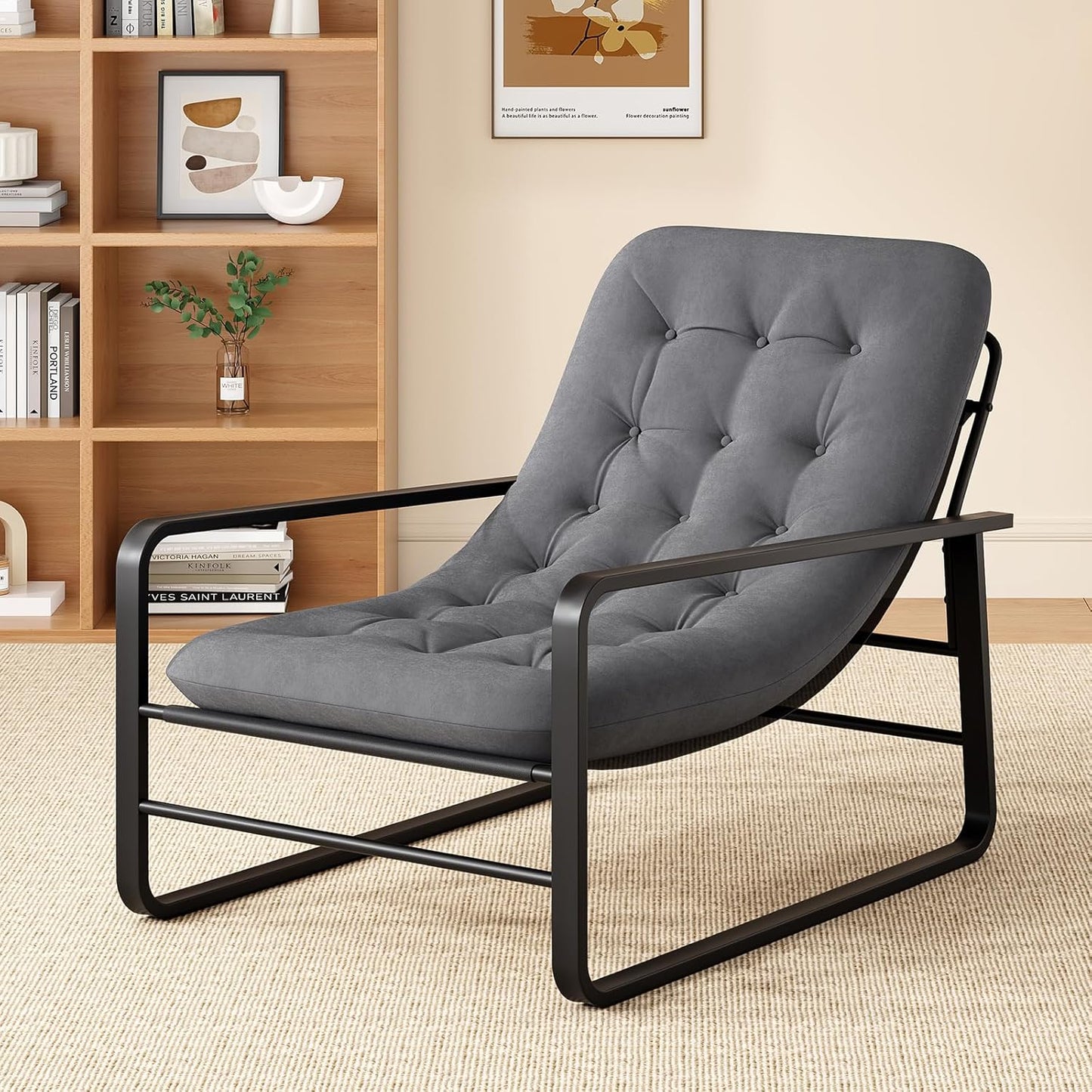 Farini Accent Chair, Sherpa Arm Chair for Living Room, Mid Century Modern Accent Chairs, Boucle Reading Bedroom Chair