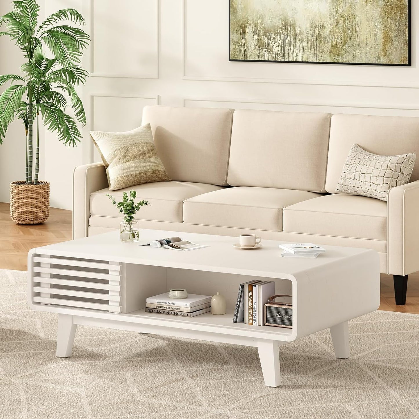 Farini Coffee Table, Living Room Tables, Modern Table with Storage, Mid Century Farmhouse Wood Coffee Table for Living Room Coffee Table, Living Room Tables, Modern Table with Storage, Mid Century Farmhouse Wood Coffee Table for Living Room