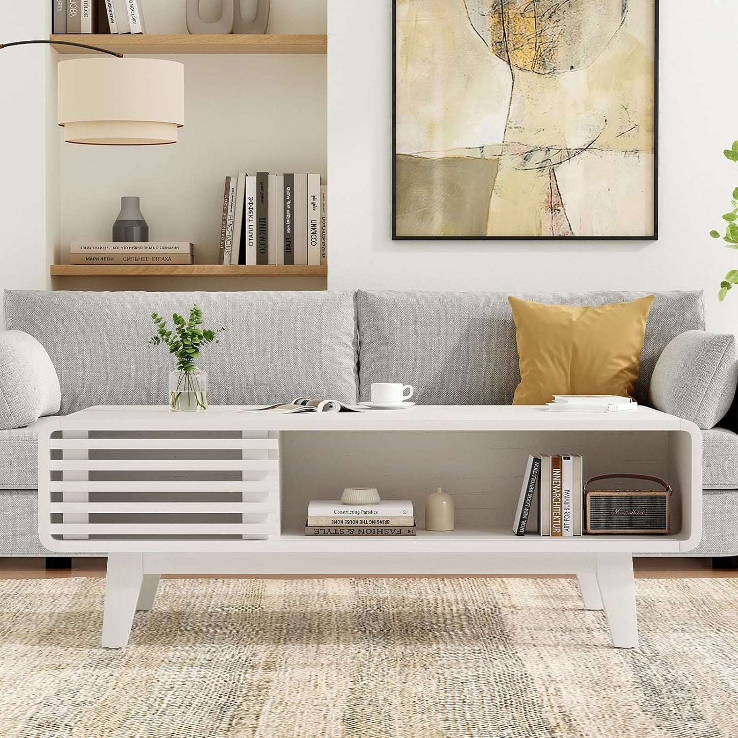 Farini Coffee Table, Living Room Tables, Modern Table with Storage, Mid Century Farmhouse Wood Coffee Table for Living Room Coffee Table, Living Room Tables, Modern Table with Storage, Mid Century Farmhouse Wood Coffee Table for Living Room