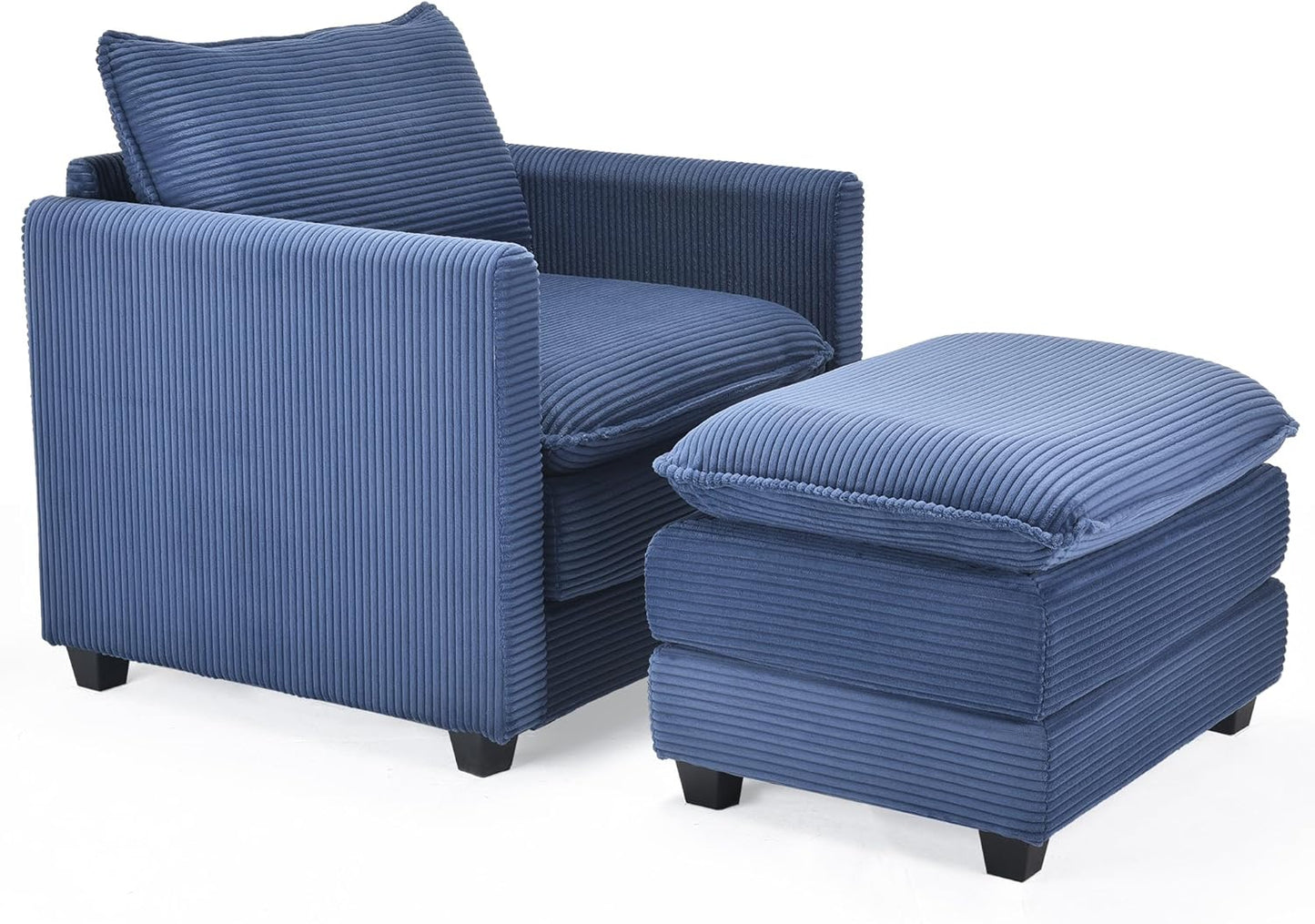 Farini Comfy Accent Lounge Reading Chair with Ottoman for Living Room Bedroom