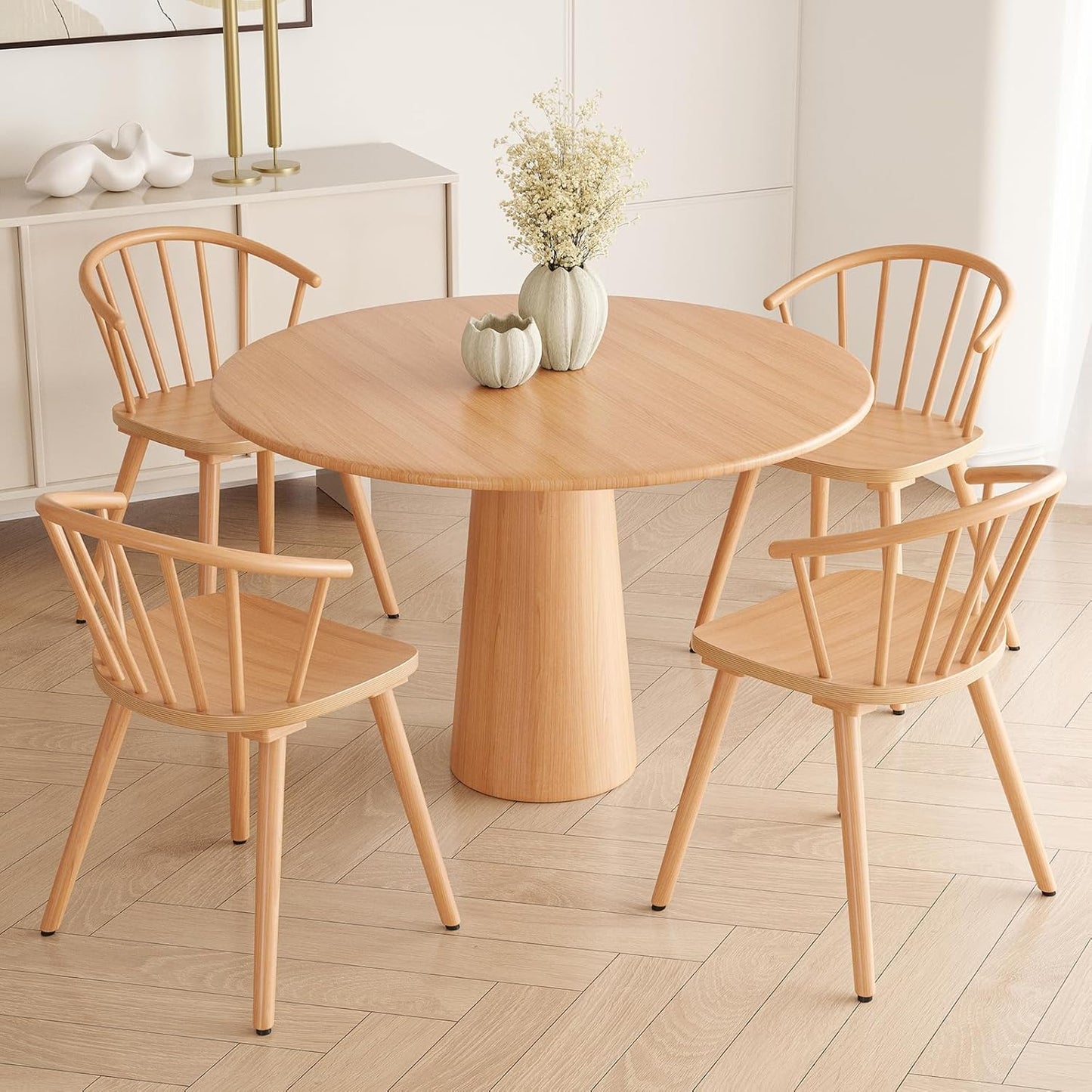 Farini Windsor Dining Chairs, Kitchen & Dining Room Chairs for Dining Room with Spindle Back, Mid Century Modern Dining Table Chairs with Comfortable Seat, Wood Dining Chair