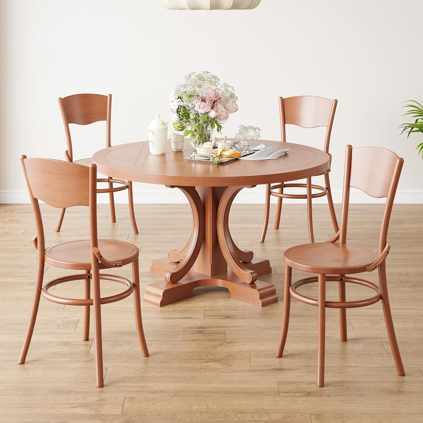Farini Solid Wood Dining Chairs Set of 2, Farmhouse Kitchen & Dining Room Chairs for Mid Century Dining Table, Fully Assembled