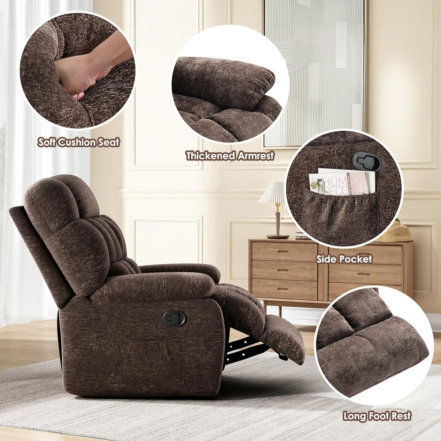 Farini Oversized Power Lift Recliner Chair for Elderly Big and Tall, Large Fabric Recliner with Massage and Heat,Wide Electric Recliner Chair with USB Ports, Cup Holders, Side Pockets