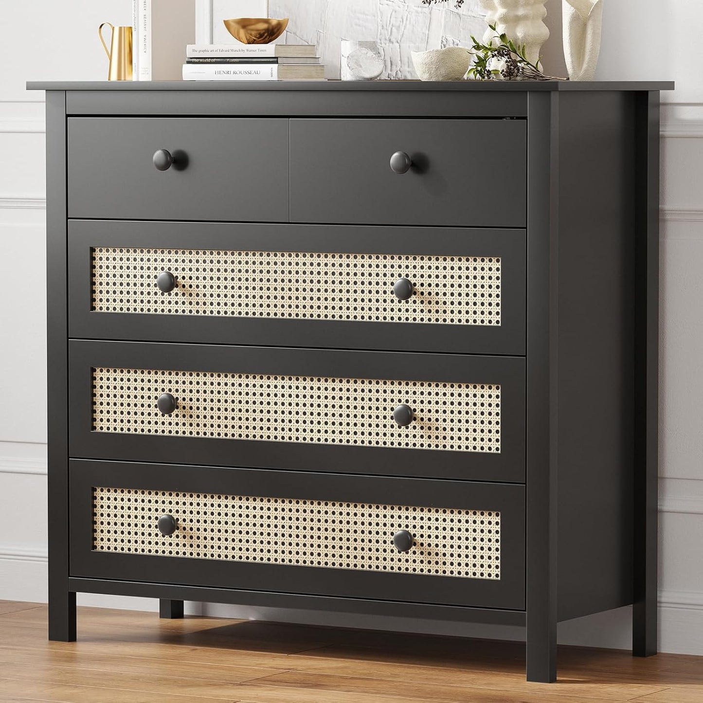 Farini Sideboard Buffet Cabinet with 4 Drawers,Modern Wooden Console Cabinet for Kitchen,Living Room, Dining Room, Hallway