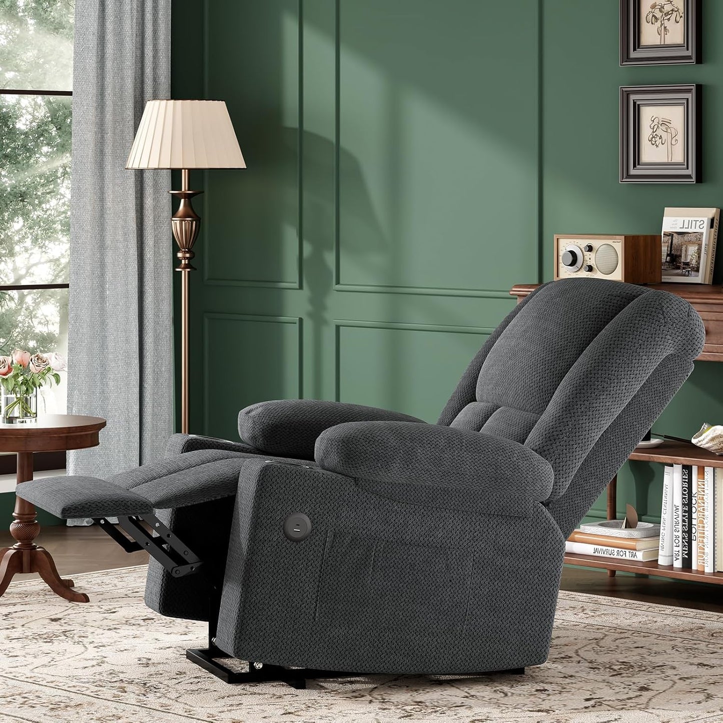 Farini Power Lift Recliner Chair with Massage and Heat for Elderly People, USB Ports and Cup Holders