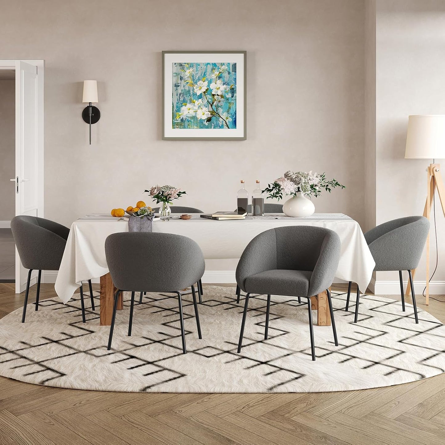 Farini Kitchen Room Dining Chairs Set of 2,Upholstered Kitchen Chairs with Back, Mid-Century Modern Dining Chairs for Home Dining Room