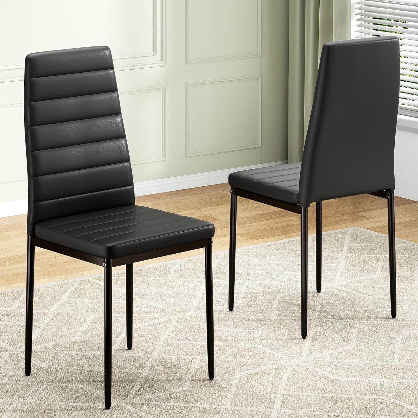 Farini Dining Chairs Set of 2 or 4 for Kitchen Room,PU Leather Kitchen Side Chairs with Metal Frame