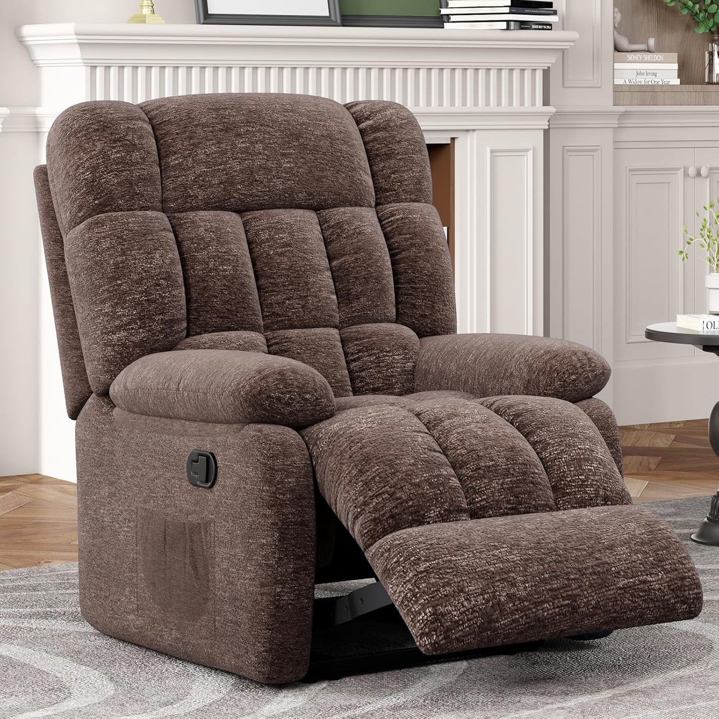 Farini Oversized Power Lift Recliner Chair for Elderly Big and Tall, Large Fabric Recliner with Massage and Heat,Wide Electric Recliner Chair with USB Ports, Cup Holders, Side Pockets
