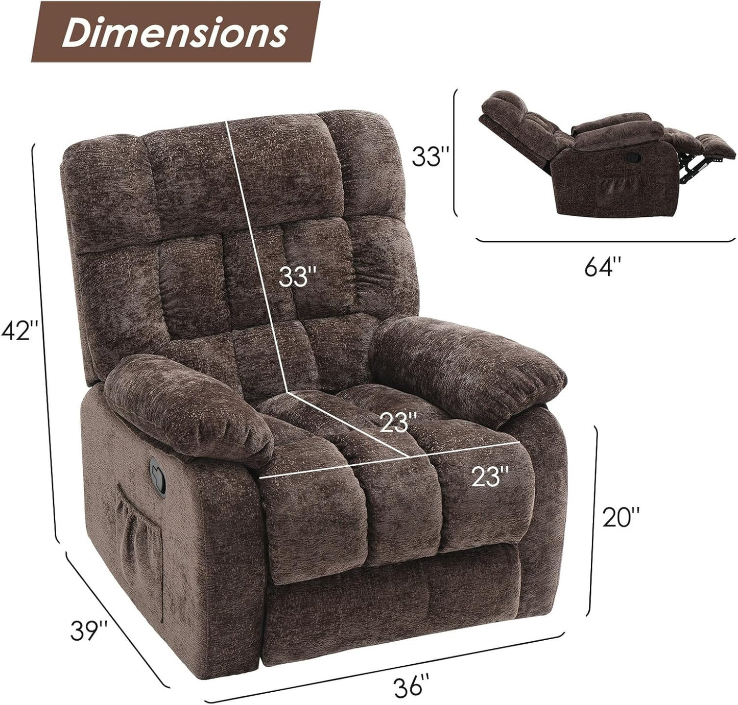 Farini Oversized Power Lift Recliner Chair for Elderly Big and Tall, Large Fabric Recliner with Massage and Heat,Wide Electric Recliner Chair with USB Ports, Cup Holders, Side Pockets