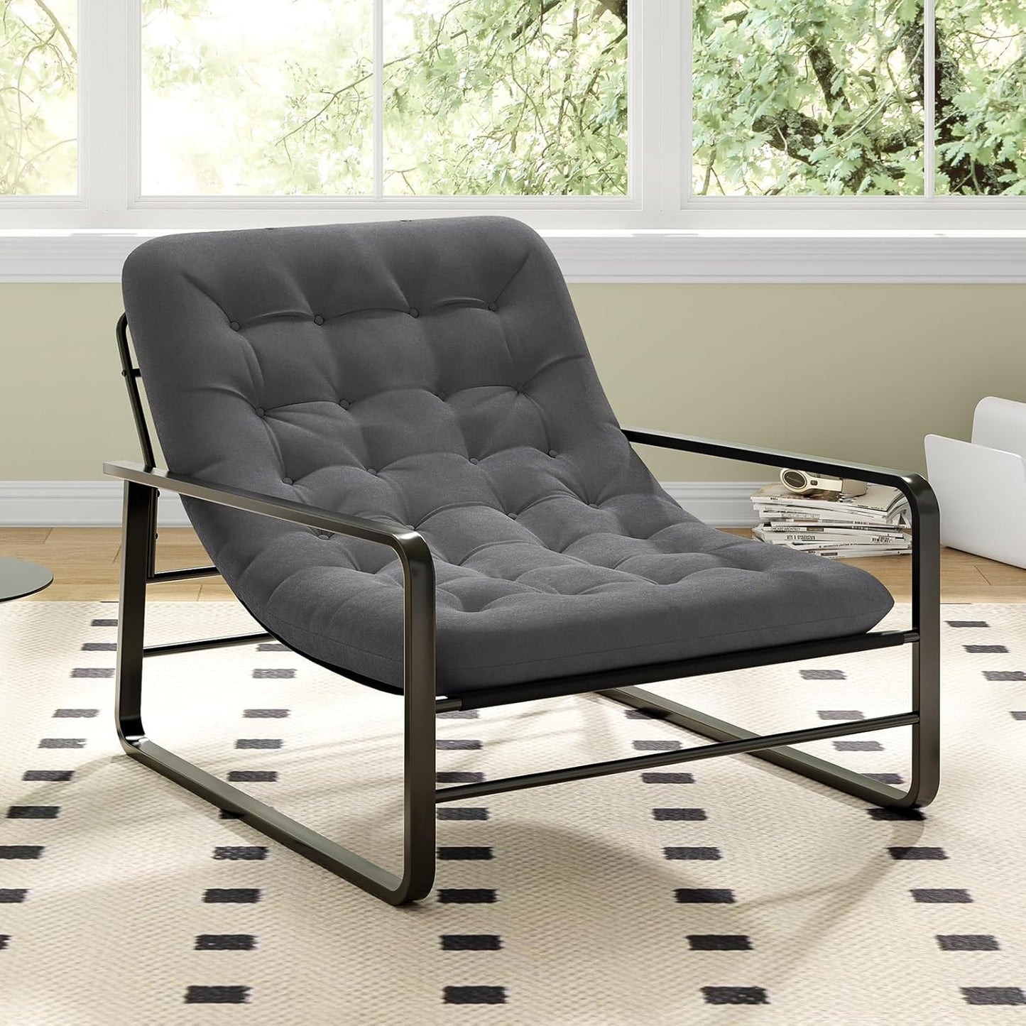 Farini Accent Chair, Sherpa Arm Chair for Living Room, Mid Century Modern Accent Chairs, Boucle Reading Bedroom Chair