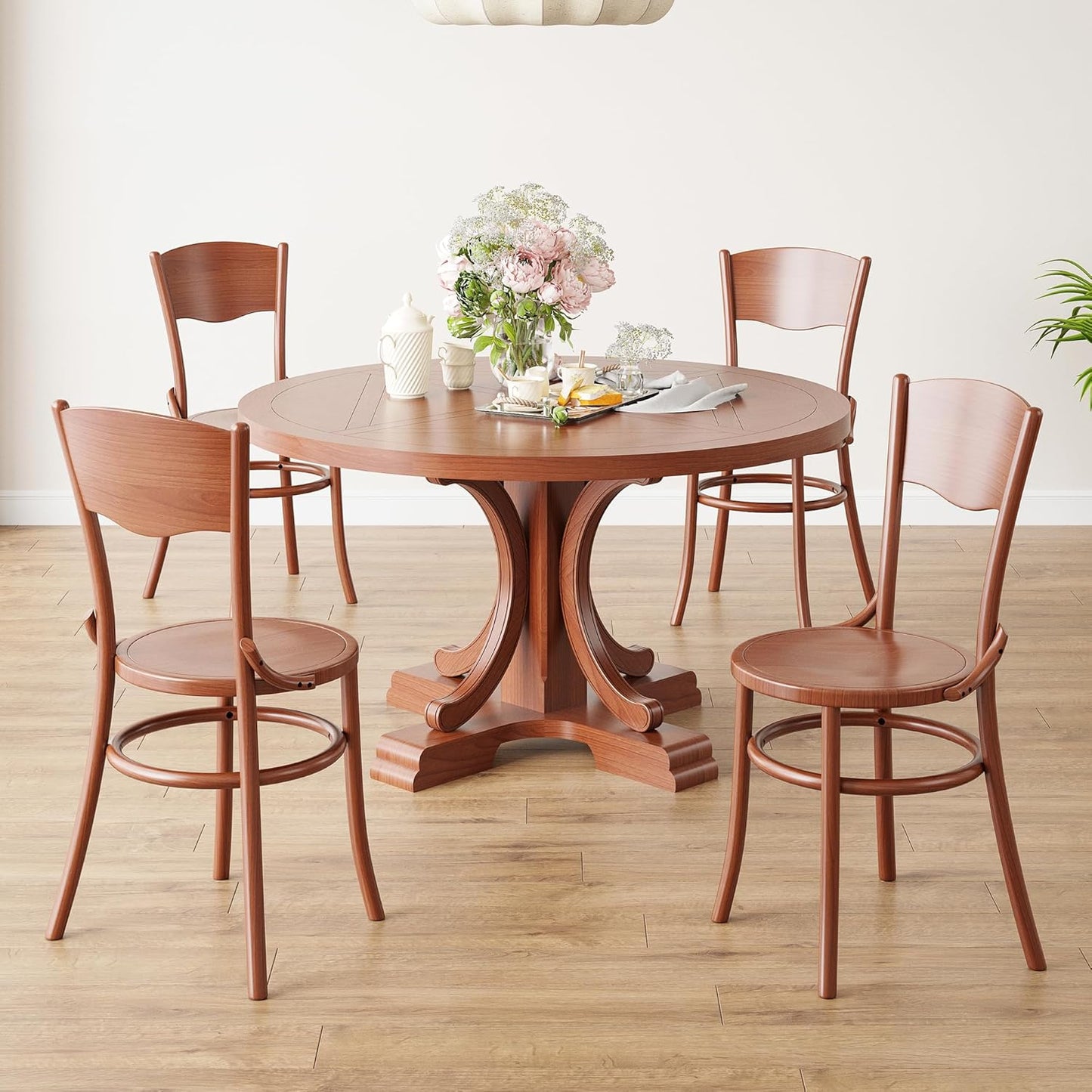 Farini Solid Wood Dining Chairs Set of 2, Farmhouse Kitchen & Dining Room Chairs for Mid Century Dining Table, Fully Assembled