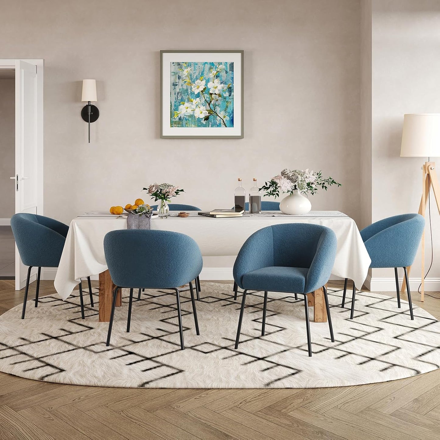 Farini Kitchen Room Dining Chairs Set of 2,Upholstered Kitchen Chairs with Back, Mid-Century Modern Dining Chairs for Home Dining Room