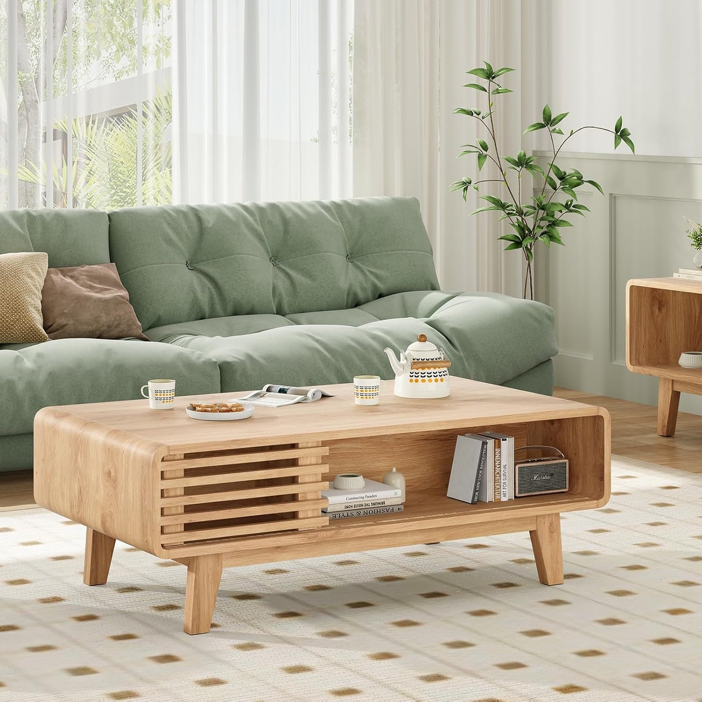 Farini Coffee Table, Living Room Tables, Modern Table with Storage, Mid Century Farmhouse Wood Coffee Table for Living Room Coffee Table, Living Room Tables, Modern Table with Storage, Mid Century Farmhouse Wood Coffee Table for Living Room
