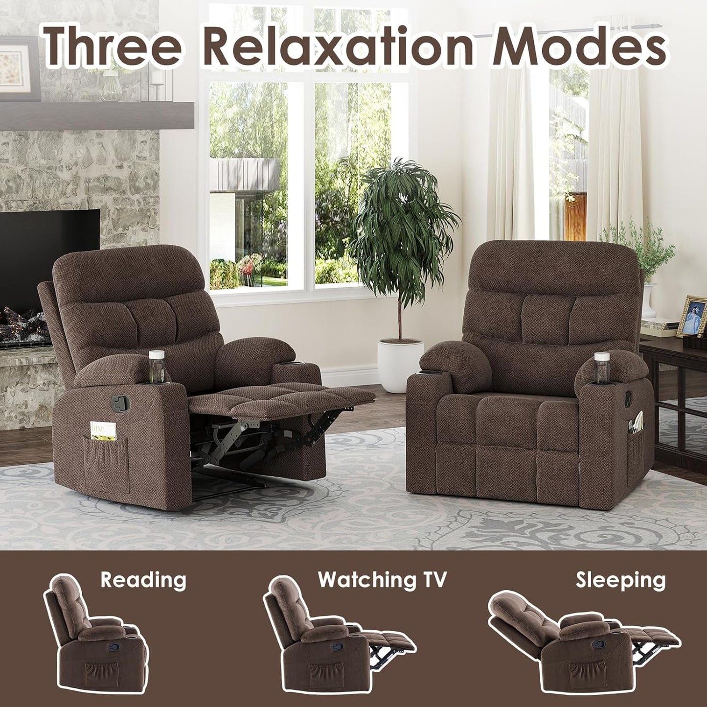 Farini Oversized Recliner Chair for Living Room Large Big Tall People Adults