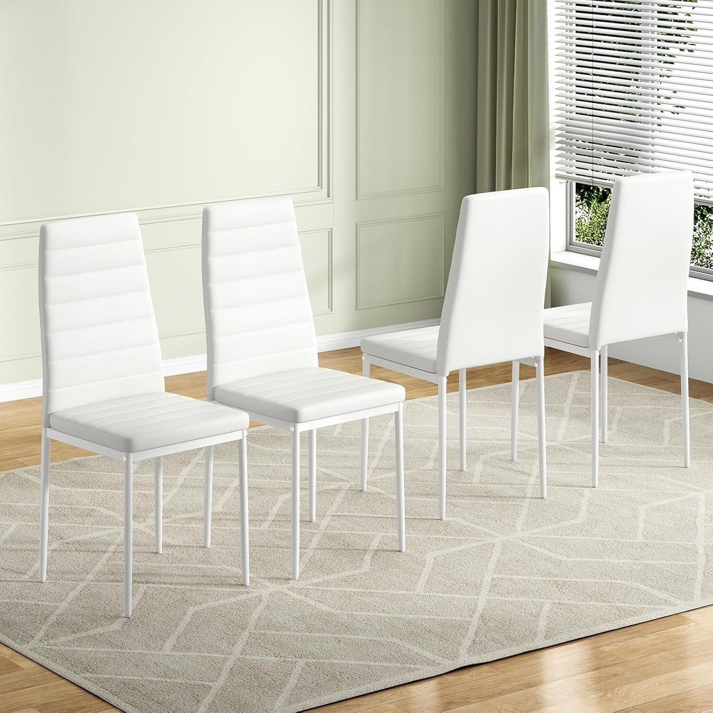 Farini Dining Chairs Set of 2 or 4 for Kitchen Room,PU Leather Kitchen Side Chairs with Metal Frame
