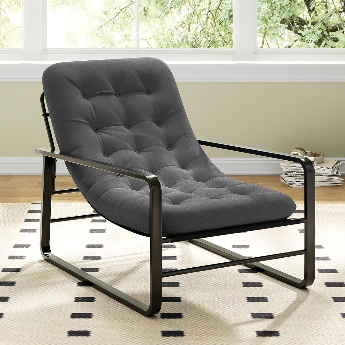 Farini Accent Chair, Sherpa Arm Chair for Living Room, Mid Century Modern Accent Chairs, Boucle Reading Bedroom Chair