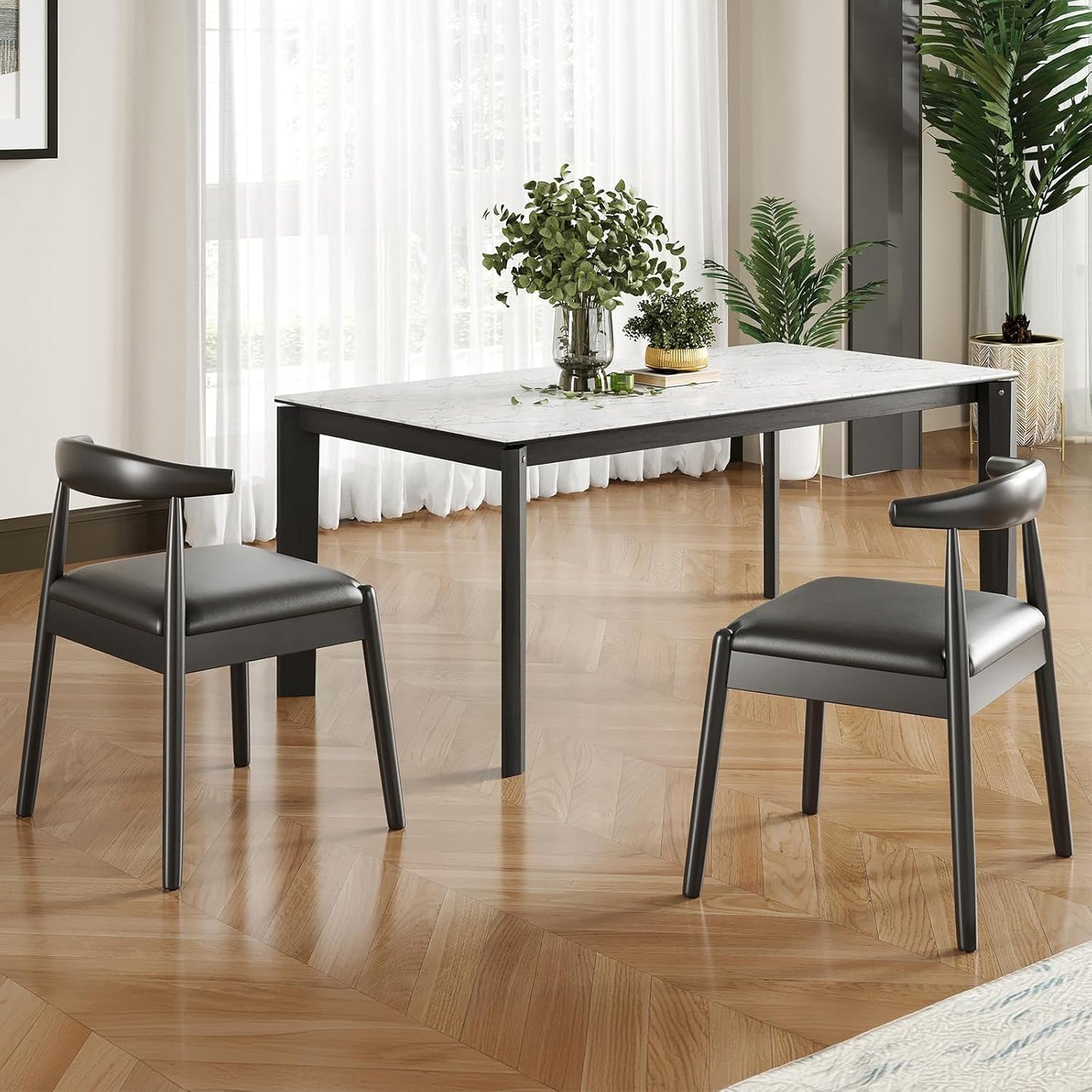 Farini Dining Chairs Set of 2, Mid Century Modern Kitchen & Dining Room Chairs for Dining Room,Dining Table Chairs with Solid Wood Legs