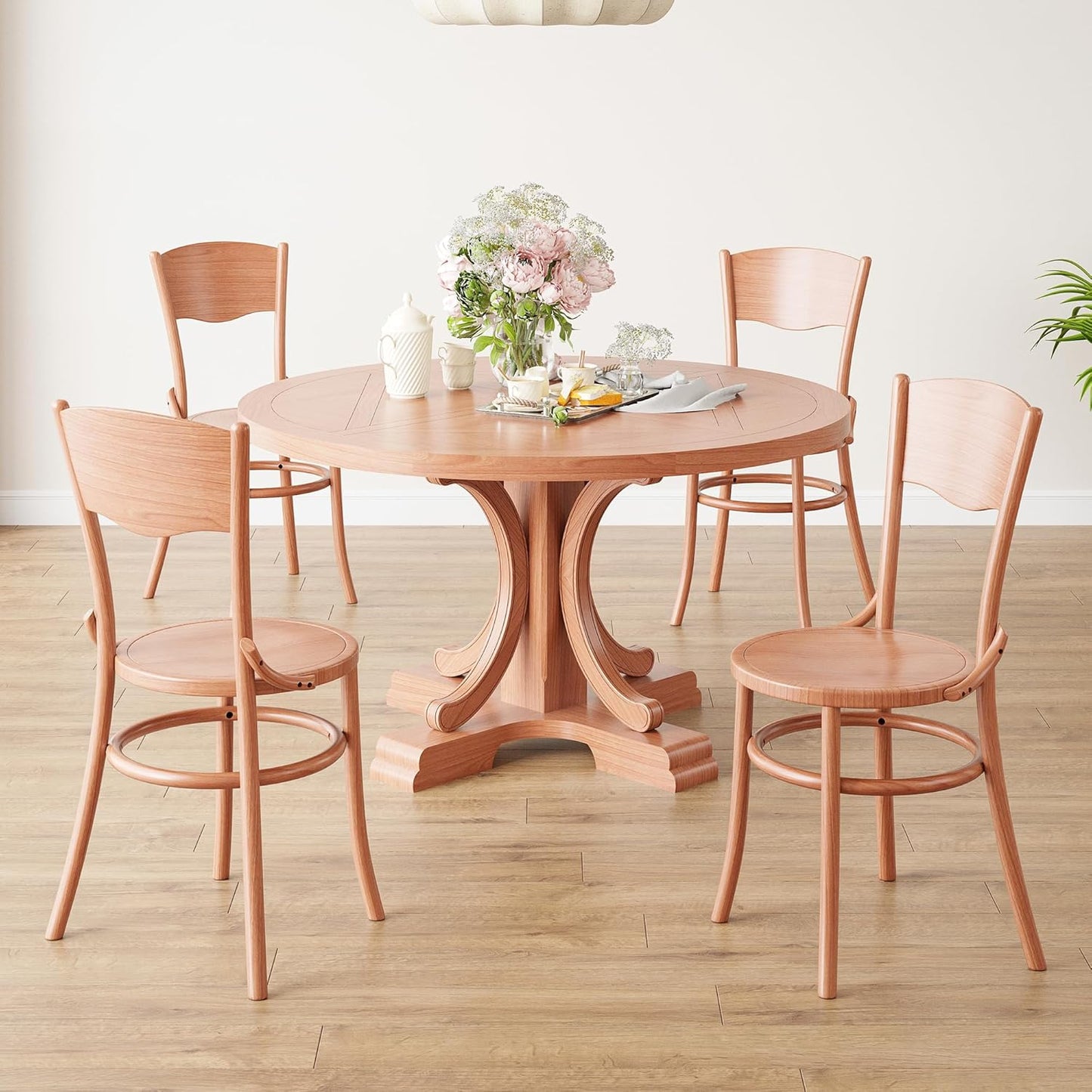 Farini Solid Wood Dining Chairs Set of 2, Farmhouse Kitchen & Dining Room Chairs for Mid Century Dining Table, Fully Assembled