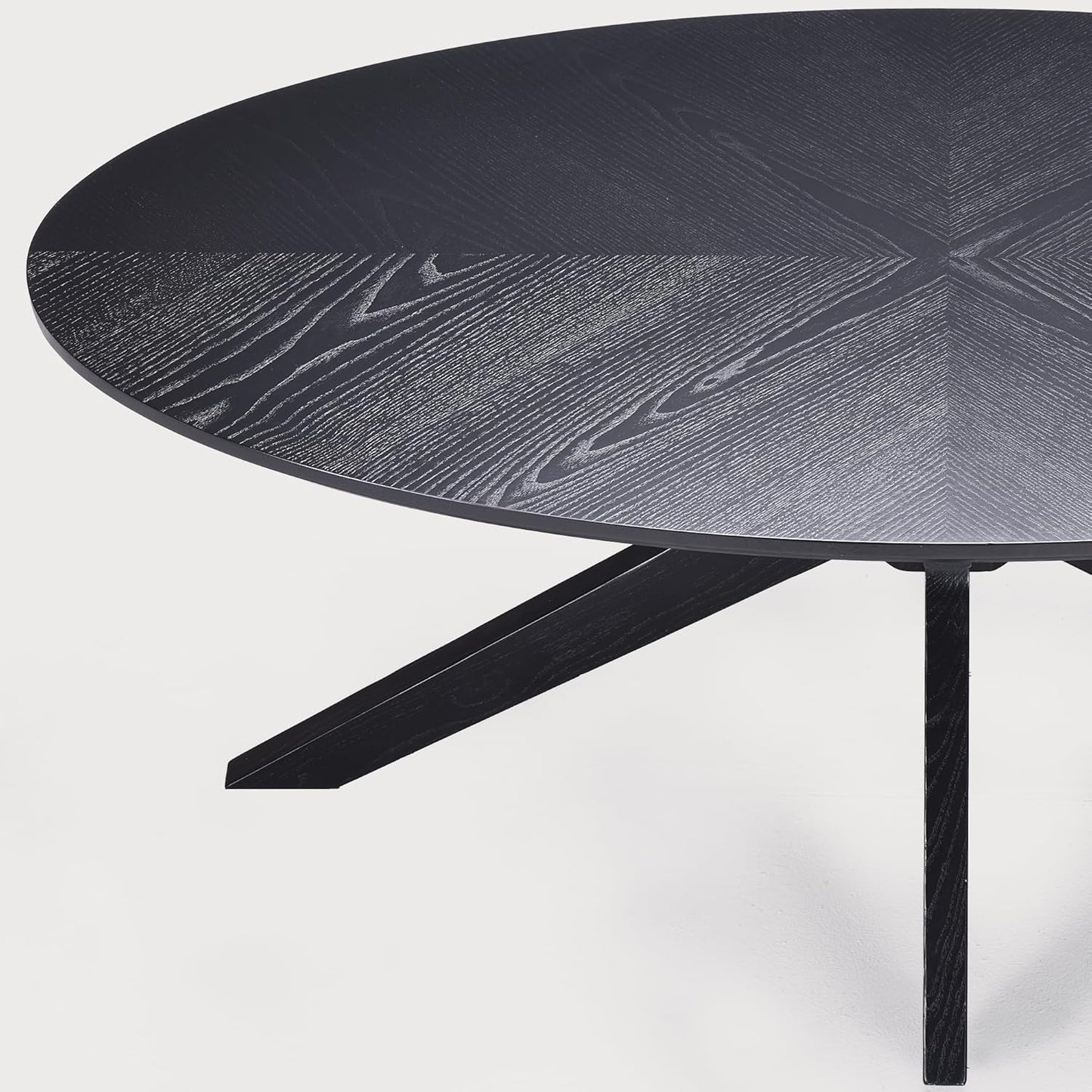 Farini Office Coffee Table, 47" Wood Coffee Tabletop with Wood Frame,Oval Coffee Table for Living Room,Bedroom,47 Inch,Black Tabletop and Frame
