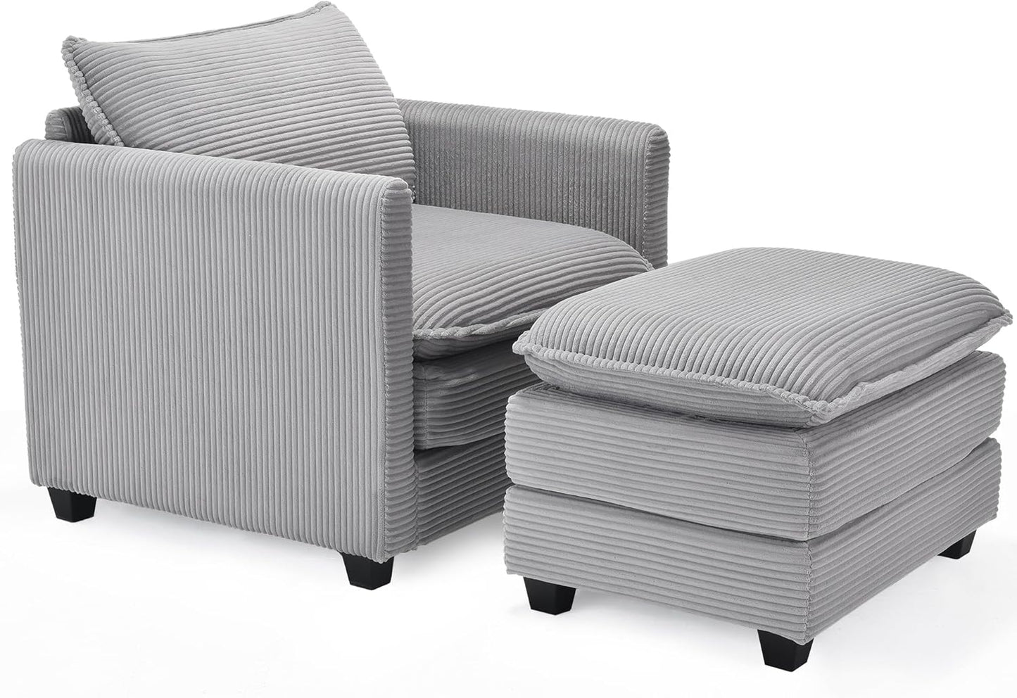 Farini Comfy Accent Lounge Reading Chair with Ottoman for Living Room Bedroom