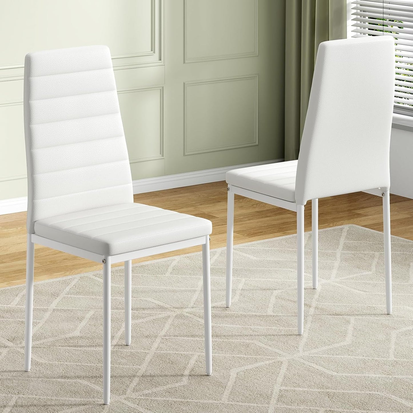 Farini Dining Chairs Set of 2 or 4 for Kitchen Room,PU Leather Kitchen Side Chairs with Metal Frame