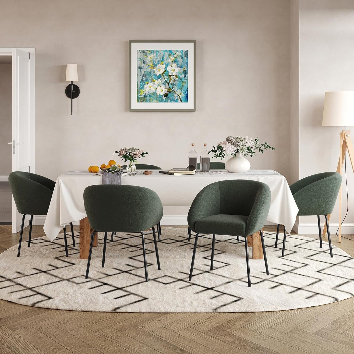 Farini Kitchen Room Dining Chairs Set of 2,Upholstered Kitchen Chairs with Back, Mid-Century Modern Dining Chairs for Home Dining Room