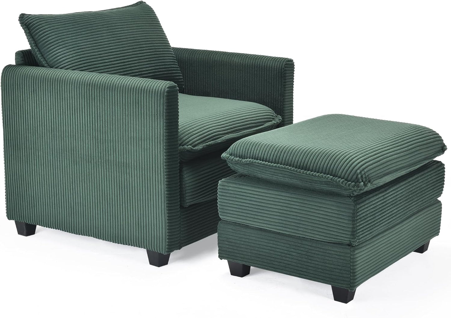 Farini Comfy Accent Lounge Reading Chair with Ottoman for Living Room Bedroom