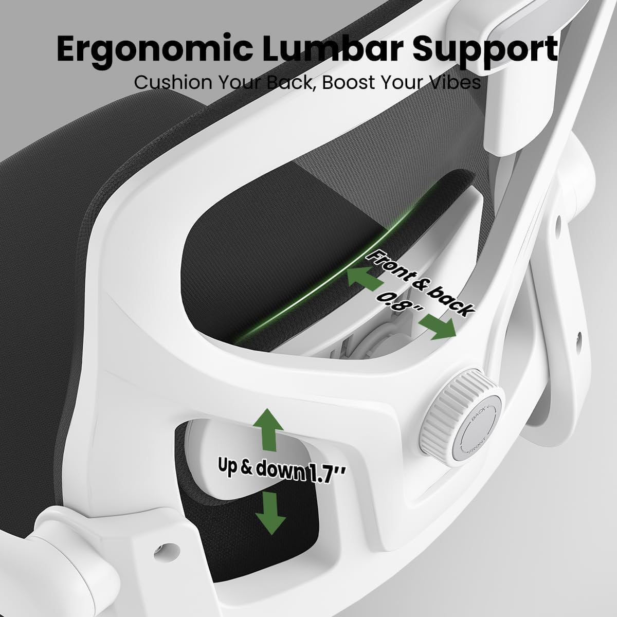 Farini Ergonomic Office Chair,Home Office Desk Chair with Adjustable Lumbar Support and Armrests,Comfy Computer Desk Chair with Headrest,for Home and Office