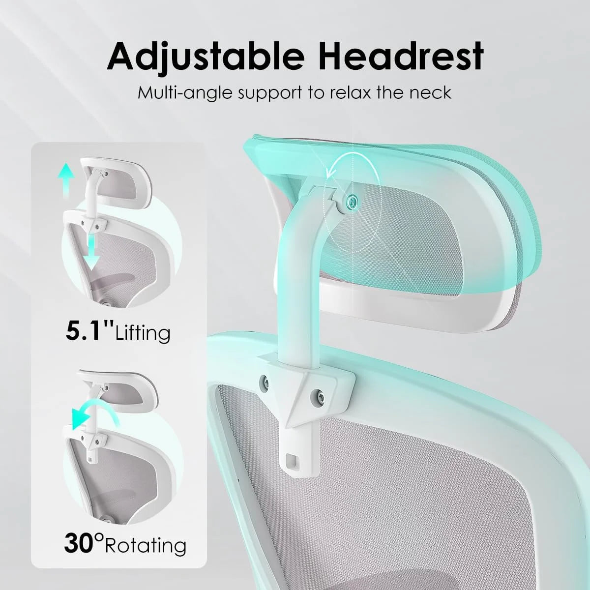 Farini Ergonomic Office Chair, Home Office Desk Chair with Headrest, High Back Computer Chair with Armrests and Adjustable Lumbar Support.for Home Office Study Room Bedroom