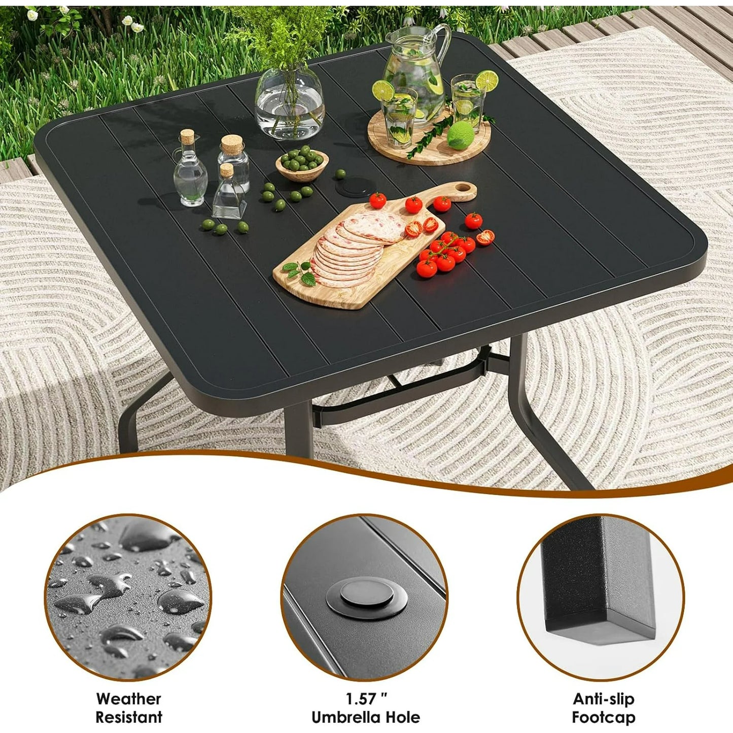 Farini Outdoor Dining Chairs Set, 360°Swivel Patio Dining Chair with Textilene Fabric, Outdoor Metal Armchair All Weather Resistant, Ergonomic Comfort, Perfect for Patio, Backyard, Balcony