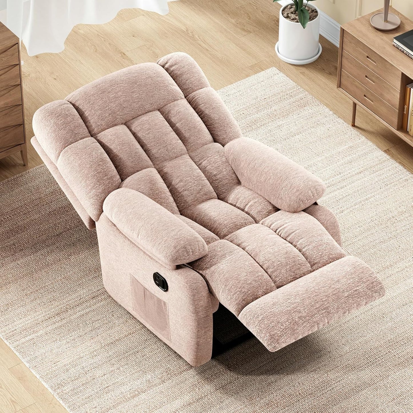 Farini Oversized Power Lift Recliner Chair for Elderly Big and Tall, Large Fabric Recliner with Massage and Heat,Wide Electric Recliner Chair with USB Ports, Cup Holders, Side Pockets