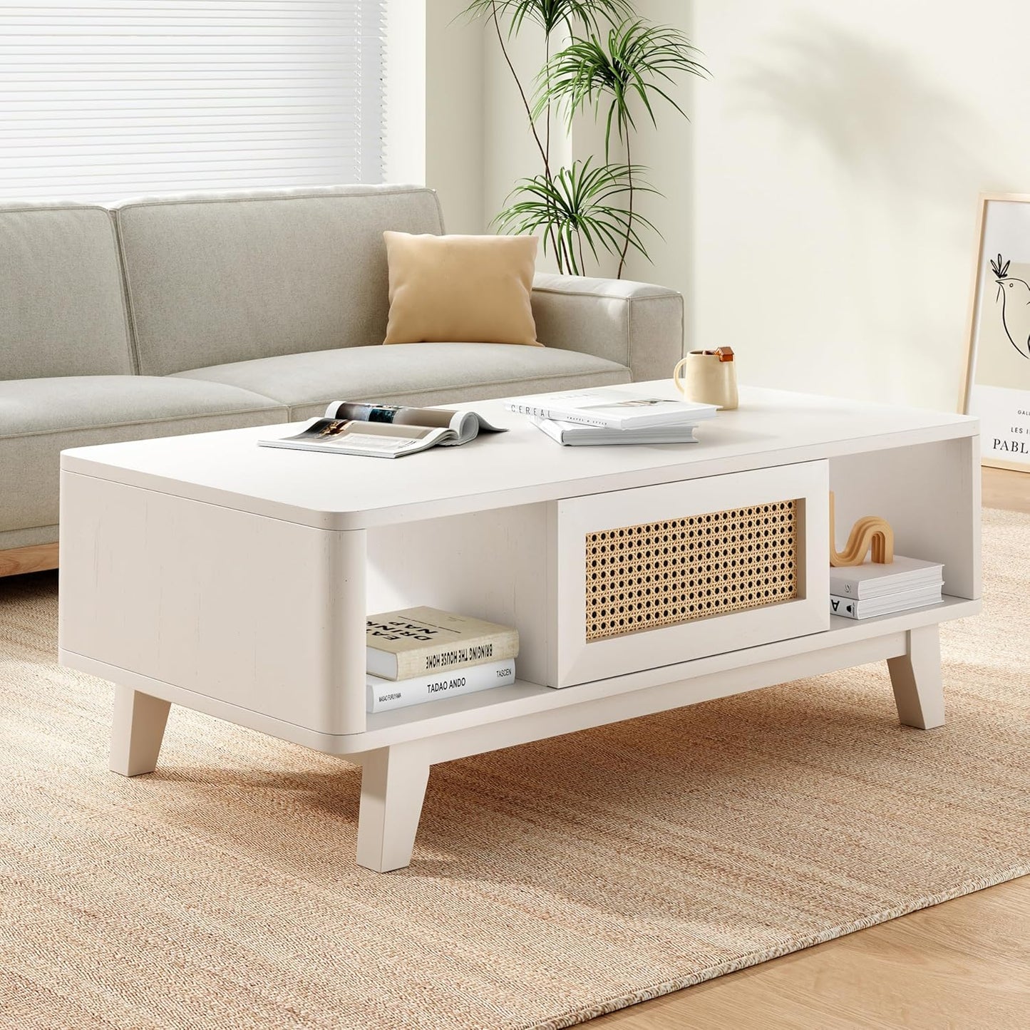 Farini Coffee Table, Living Room Tables, Modern Table with Storage, Mid Century Farmhouse Wood Coffee Table for Living Room Coffee Table, Living Room Tables, Modern Table with Storage, Mid Century Farmhouse Wood Coffee Table for Living Room