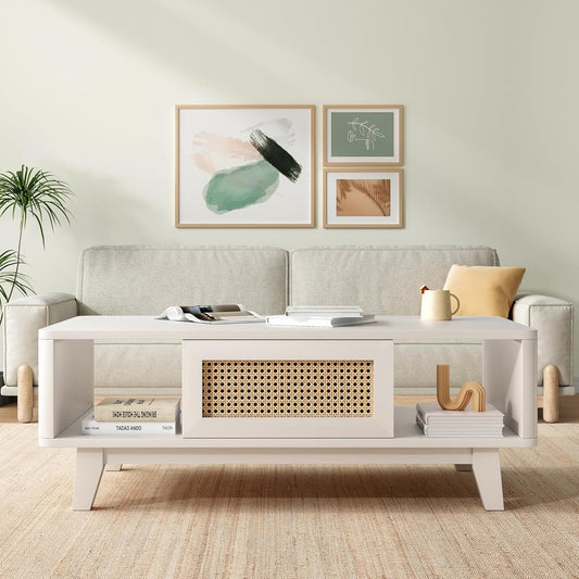 Farini Coffee Table, Living Room Tables, Modern Table with Storage, Mid Century Farmhouse Wood Coffee Table for Living Room Coffee Table, Living Room Tables, Modern Table with Storage, Mid Century Farmhouse Wood Coffee Table for Living Room