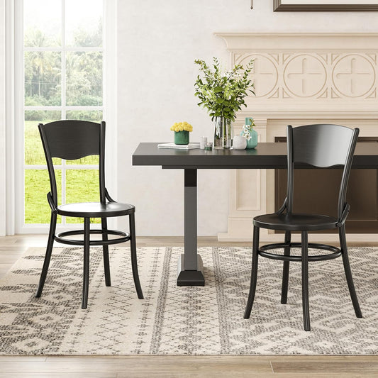 Farini Solid Wood Dining Chairs Set of 2, Farmhouse Kitchen & Dining Room Chairs for Mid Century Dining Table, Fully Assembled