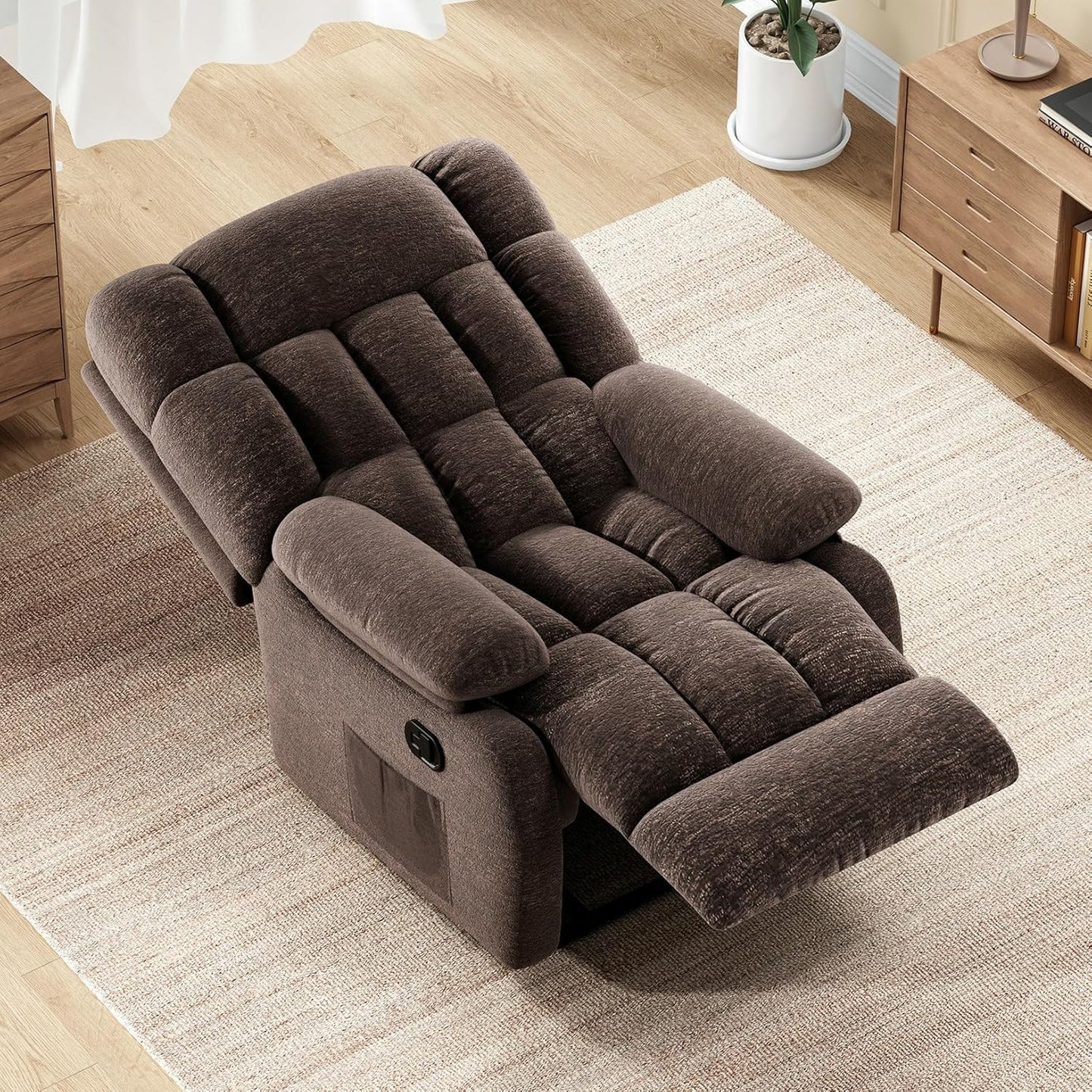 Farini Oversized Power Lift Recliner Chair for Elderly Big and Tall, Large Fabric Recliner with Massage and Heat,Wide Electric Recliner Chair with USB Ports, Cup Holders, Side Pockets