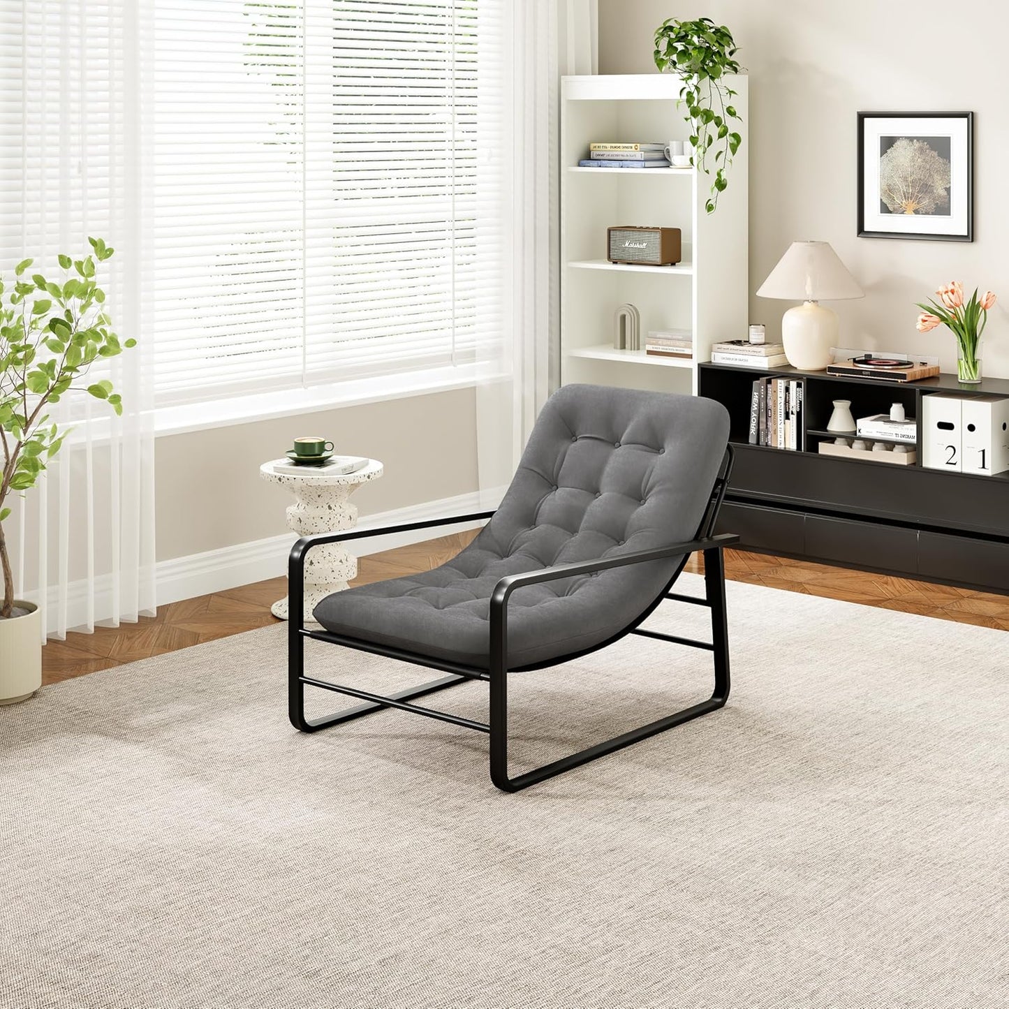 Farini Accent Chair, Sherpa Arm Chair for Living Room, Mid Century Modern Accent Chairs, Boucle Reading Bedroom Chair