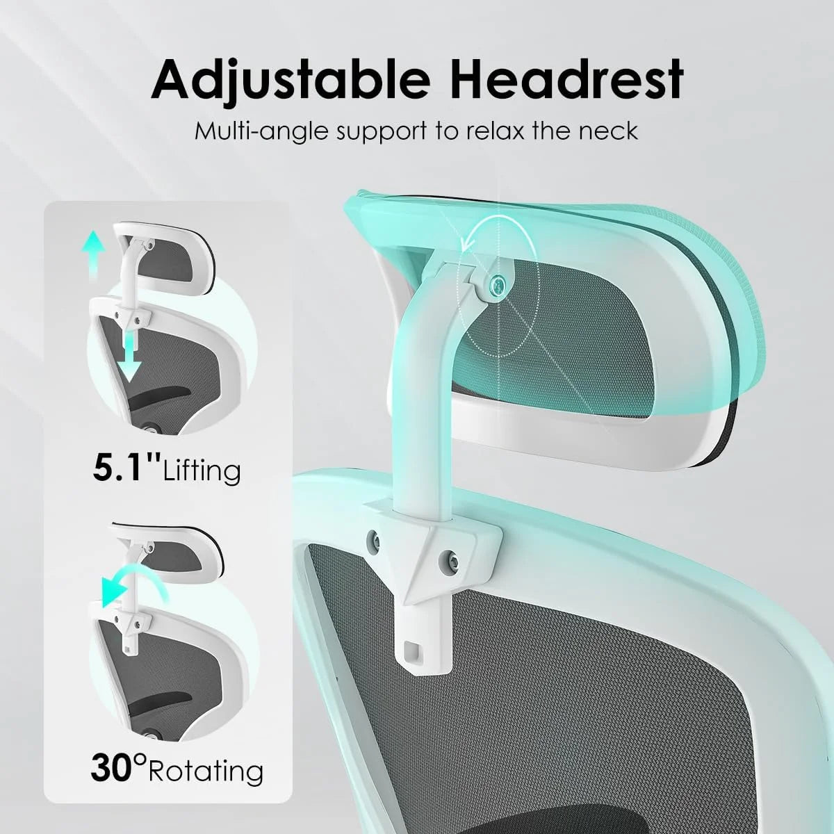 Farini Ergonomic Office Chair, Home Office Desk Chair with Headrest, High Back Computer Chair with Armrests and Adjustable Lumbar Support.for Home Office Study Room Bedroom