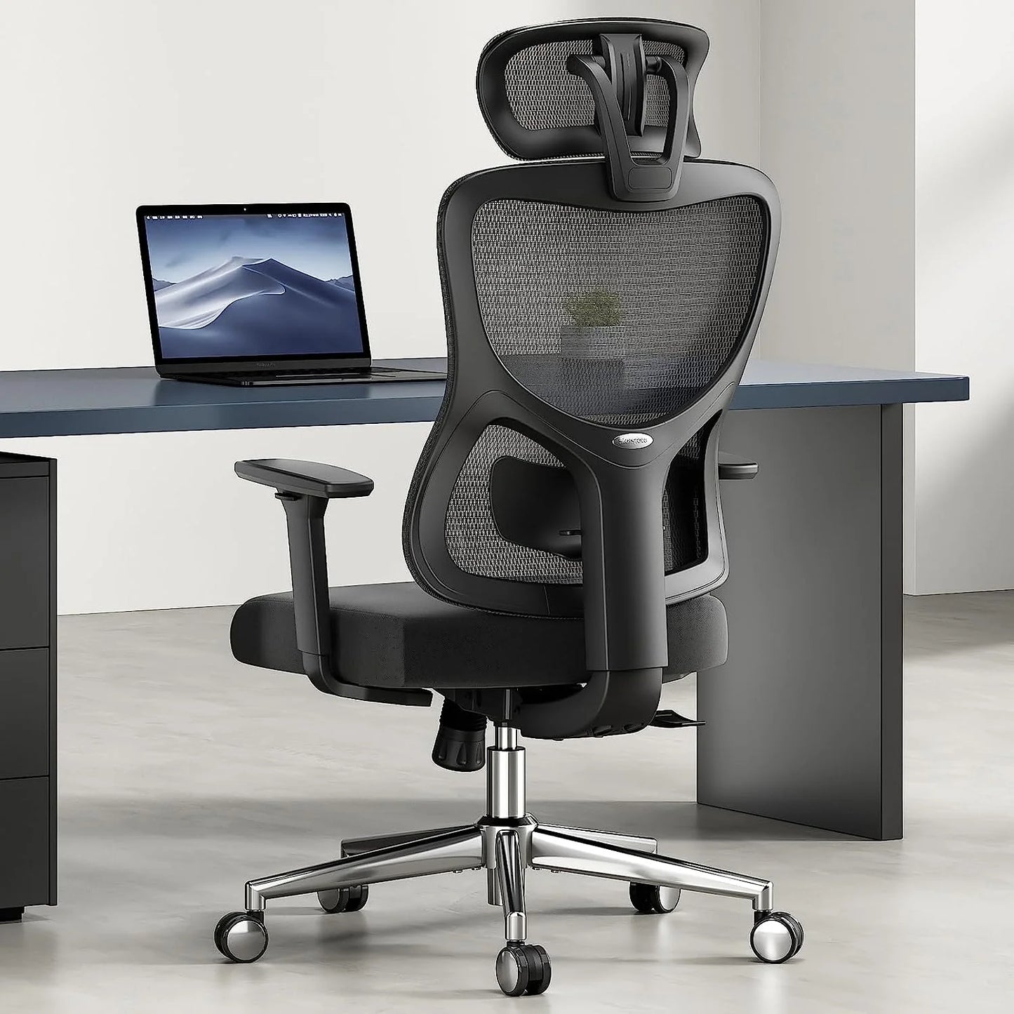 Farini Ergonomic Mesh Office Chair, Computer Desk Chair Ergonomic with Headrest, Adjustable Lumbar Support and 3D Armrests, High Back Office Chair